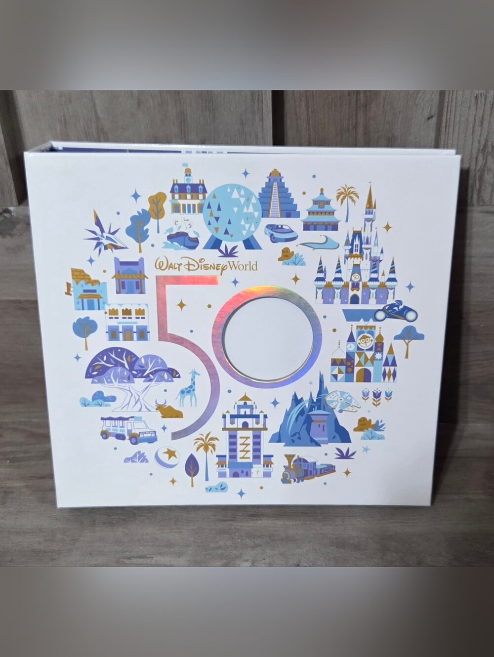 Disney 50th Anniversary White Photo Album Castle Mickey Mouse no tags never used